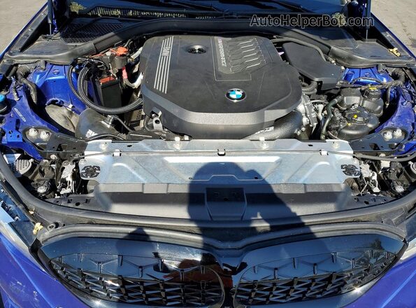 WBA5U9C09NFL70780 2022 BMW M3 Blue Սալոնի հետևի տեսք