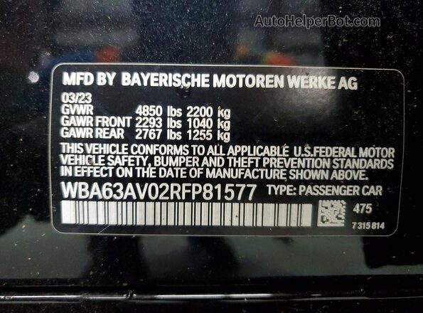 WBA63AV02RFP81577 2024 BMW 4 SERIES Black Engine compartment view