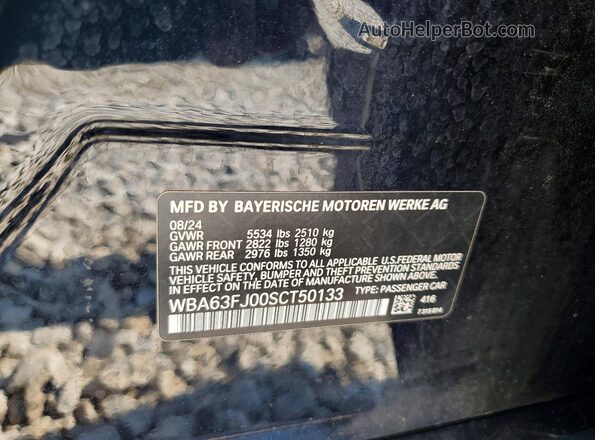 WBA63FJ00SCT50133 2025 BMW 5 SERIES Черный Вид наклейки с VIN-кодом