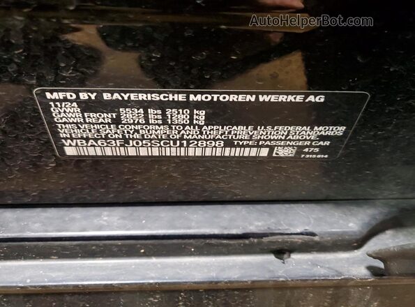 WBA63FJ05SCU12898 2025 BMW 5 SERIES Black Widok komory silnika