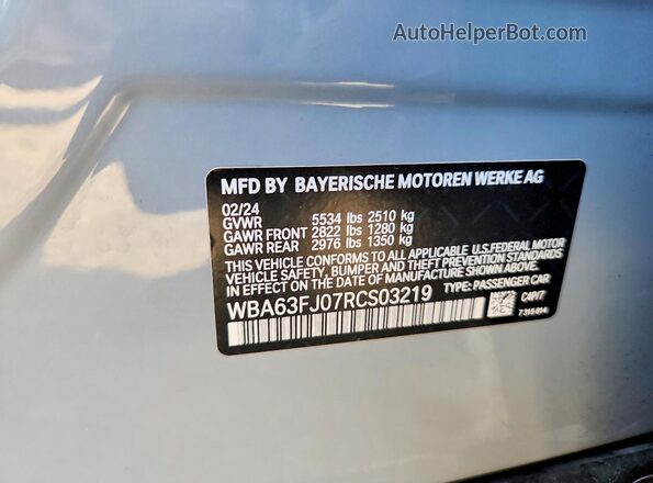 WBA63FJ07RCS03219 2024 BMW 5 SERIES Gray Вид підкапотного простору