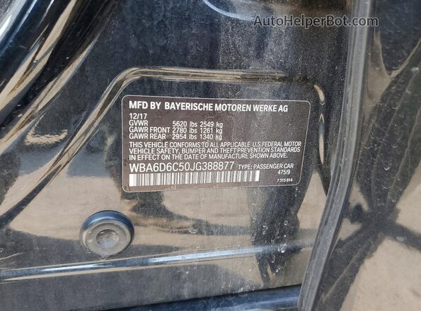 WBA6D6C50JG388877 2018 BMW ALPINA Black Vista del compartimento del motor
