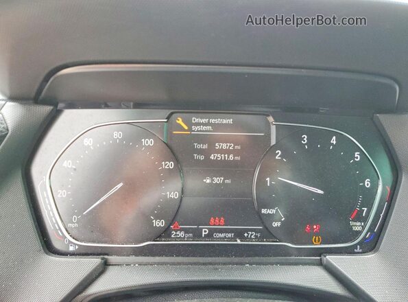 WBA73AK0XL7F50102 2020 BMW 2 SERIES White Widok zestawu wskaźników