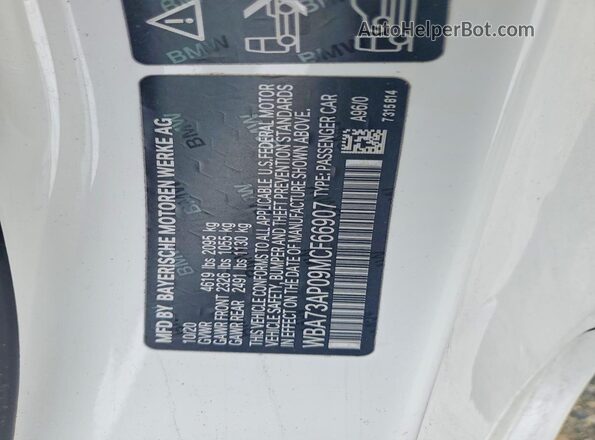 WBA73AP09MCF66907 2021 BMW 4 SERIES White Vista del compartimento del motor