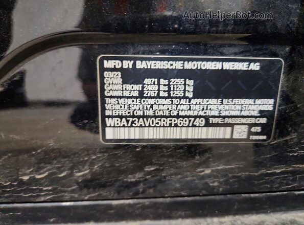 WBA73AV05RFP69749 2024 BMW 4 SERIES Black Vista de la etiqueta del VIN