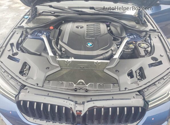 WBA73BJ01NWX56065 2022 BMW 5 SERIES Blue უკანა სალონის ხედი