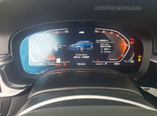 WBA73BJ01NWX56065 2022 BMW 5 SERIES Blue ხელსაწყოთა პანელის ხედი