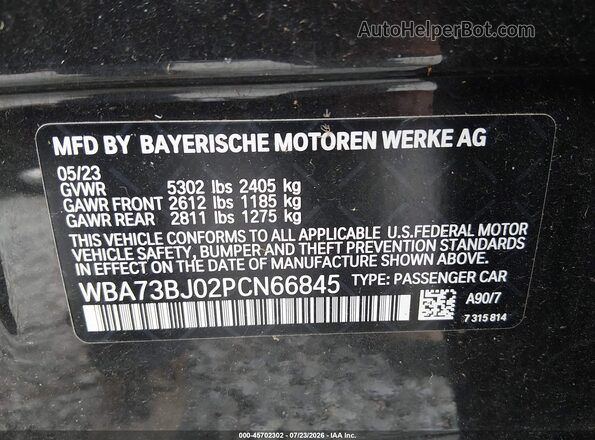 WBA73BJ02PCN66845 2023 BMW 5 SERIES Black Engine compartment view