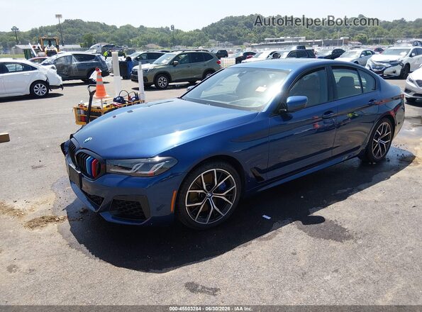 WBA73BJ07NWX58306 2022 BMW 5 SERIES Blue Przód lewy