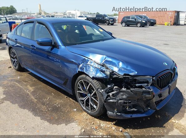 WBA73BJ07NWX58306 2022 BMW 5 SERIES Blue Widok z przodu