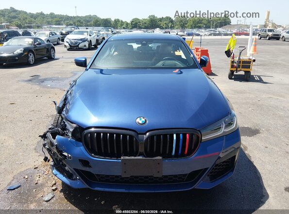 WBA73BJ07NWX58306 2022 BMW 5 SERIES Blue Widok zestawu wskaźników