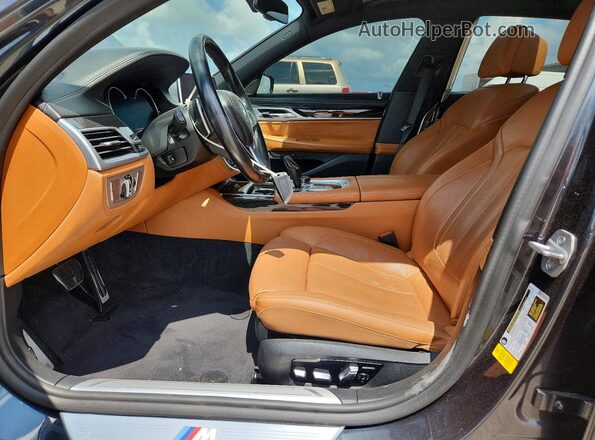 WBA7E2C56KB217432 2019 BMW 7 SERIES Charcoal Widok wnętrza z przodu
