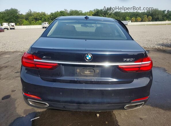 WBA7F2C55HG422684 2017 BMW 7 SERIES Blue Вид ззаду