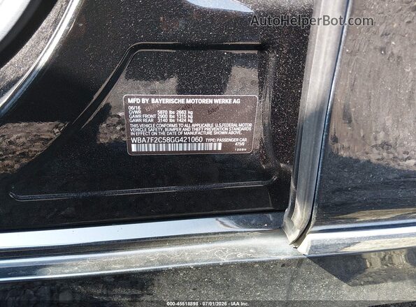 WBA7F2C58GG421060 2016 BMW 7 SERIES Black Вид підкапотного простору
