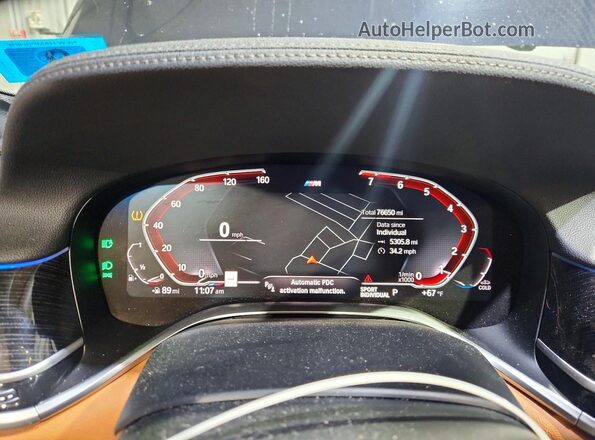 WBA7T4C00LCD27087 2020 BMW 7 SERIES Black Սարքավորումների վահանակի տեսք