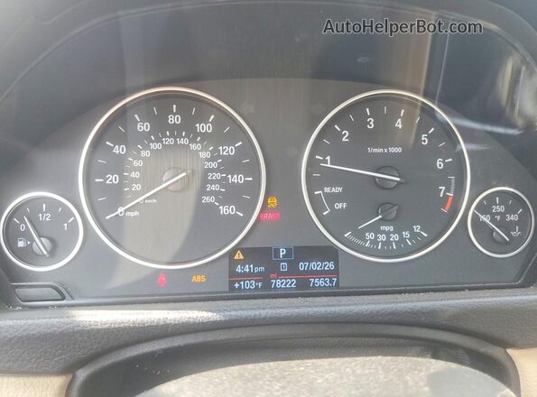 WBA8A9C5XGK616585 2016 BMW 3 SERIES Black Սարքավորումների վահանակի տեսք