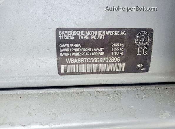 WBA8B7C56GK702896 2016 BMW 3 SERIES Silver Engine compartment view