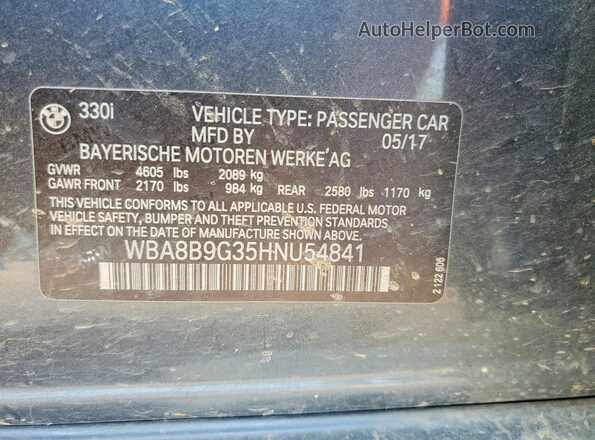 WBA8B9G35HNU54841 2022 BMW 3 SERIES Gray Engine compartment view
