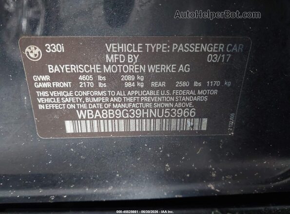 WBA8B9G39HNU53966 2017 BMW OTHER Dark Blue Вид підкапотного простору