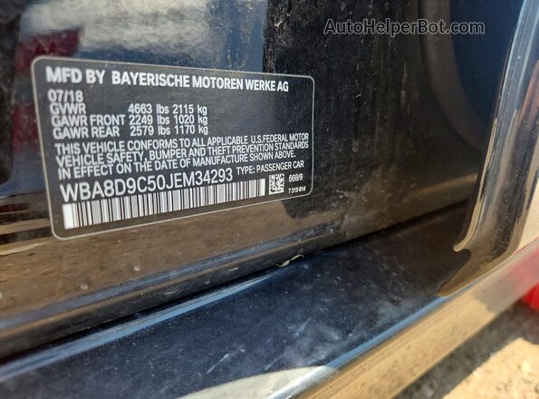 WBA8D9C50JEM34293 2018 BMW 3 SERIES Black Widok komory silnika