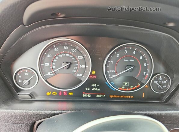 WBA8D9G30HNU62226 2017 BMW 3 SERIES Gray Widok zestawu wskaźników