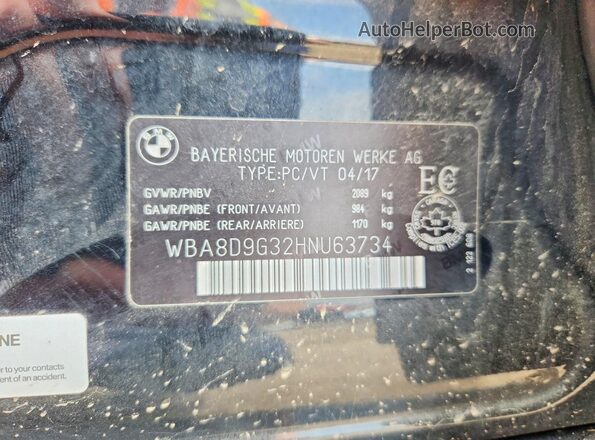 WBA8D9G32HNU63734 2017 BMW 3 SERIES Black Շարժիչի բաժամունքի տեսք
