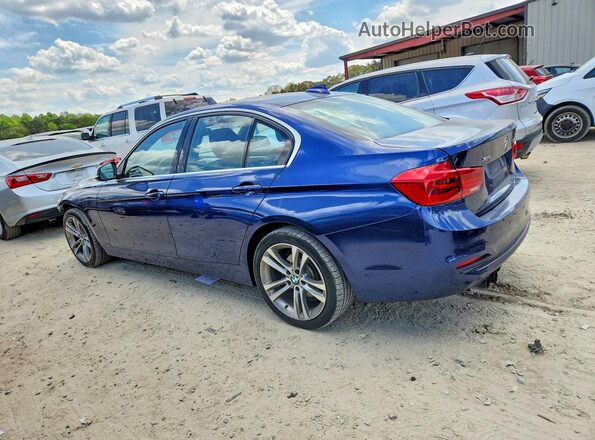 WBA8D9G32HNU65595 2017 BMW 3 SERIES Blue Trasero izquierdo
