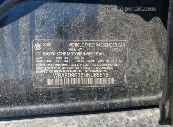 WBA8D9G36HNU65616 2017 BMW 3 SERIES Black Շարժիչի բաժամունքի տեսք
