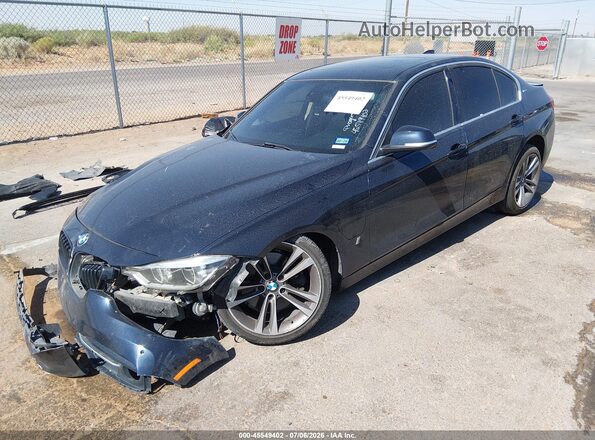 WBA8E1C34HA158585 2017 BMW 3 SERIES Black Առջևի ձախ երեք քառորդ տեսարան