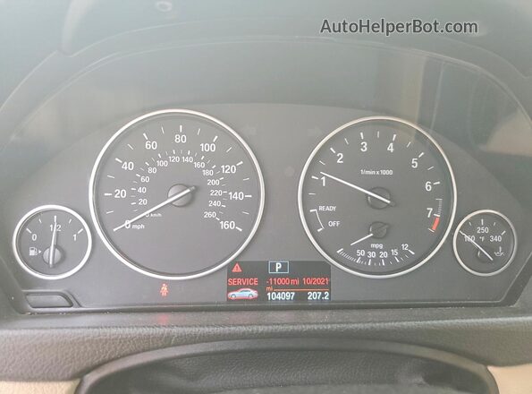 WBA8E1G55GNT34093 2016 BMW 3 SERIES Синий Вид щитка приборов