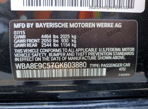 WBA8E9C57GK603880 2016 BMW 3 SERIES Black Widok komory silnika