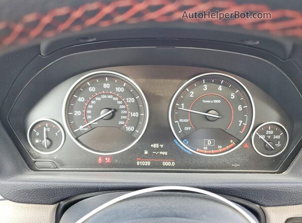 WBA8E9C58GK648942 2016 BMW 3 SERIES White Instrument cluster view