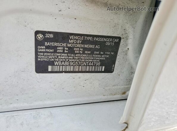 WBA8E9G57GNT44798 2016 BMW 3 SERIES White Widok komory silnika