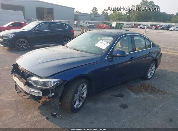 WBA8E9G57GNU29348 2016 BMW 3 SERIES Blue Առջևի ձախ երեք քառորդ տեսարան