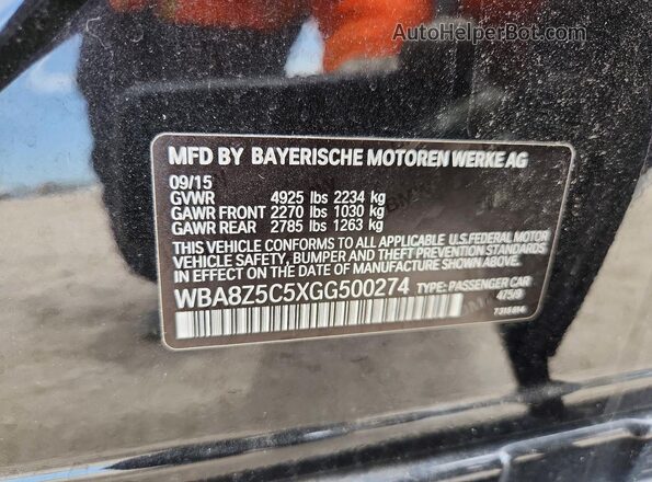 WBA8Z5C5XGG500274 2016 BMW 3 SERIES Серый Вид наклейки с VIN-кодом