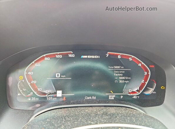 WBABC4C58KBU95437 2019 BMW M8 Black Instrument cluster view