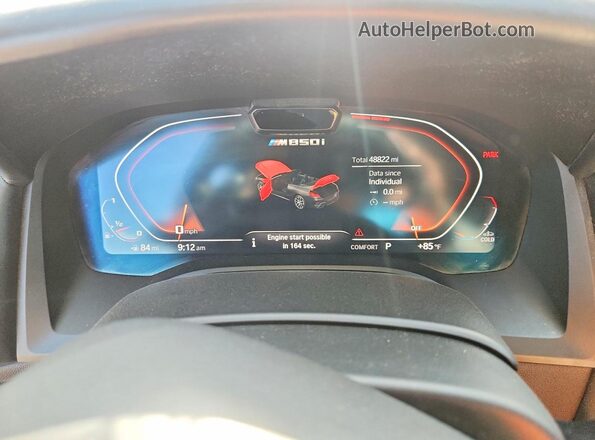 WBAFY4C57KBX39274 2019 BMW M8 Blue Widok zestawu wskaźników