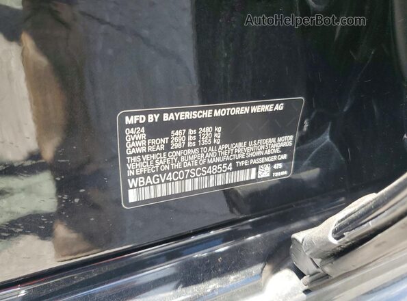 WBAGV4C07SCS48554 2025 BMW 8 SERIES Черный Вид наклейки с VIN-кодом