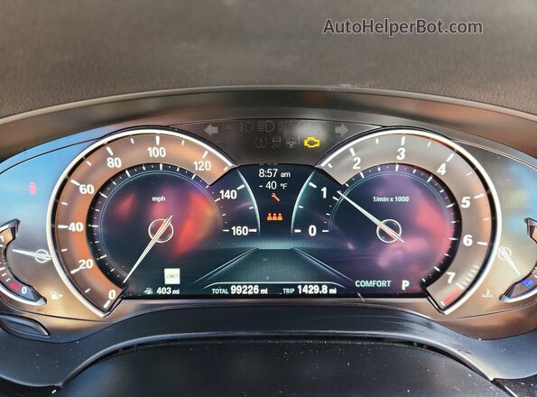 WBAJA5C50KG900930 2019 BMW 5 SERIES White Widok zestawu wskaźników