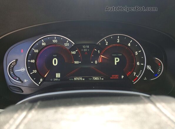 WBAJA5C54KWW07148 2019 BMW 5 SERIES Silver Вид щитка приладів