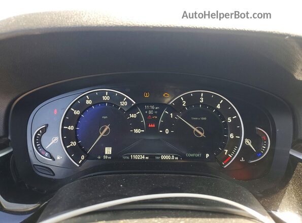 WBAJA5C55KBX86243 2019 BMW 5 SERIES Gray Instrument cluster view