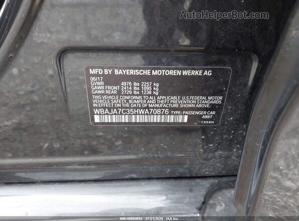 WBAJA7C35HWA70876 2017 BMW 5 SERIES Black Vista del compartimento del motor