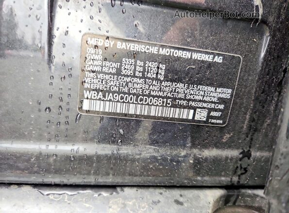 WBAJA9C00LCD06815 2020 BMW 5 SERIES Черный Вид подкапотного пространства