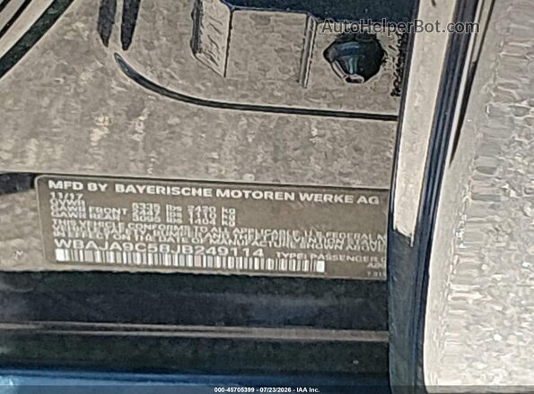 WBAJA9C58JB249114 2018 BMW 5 SERIES Синий Вид подкапотного пространства