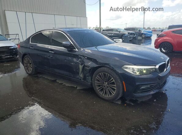 WBAJB1C5XJB084780 2018 BMW 5 SERIES Синий Передняя правая четверть