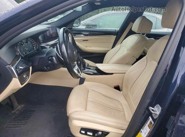 WBAJB1C5XKB375586 2019 BMW 5 SERIES Blue Widok wnętrza z przodu