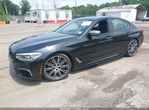 WBAJB9C58JB286838 2018 BMW 5 SERIES Black Առջևի ձախ երեք քառորդ տեսարան