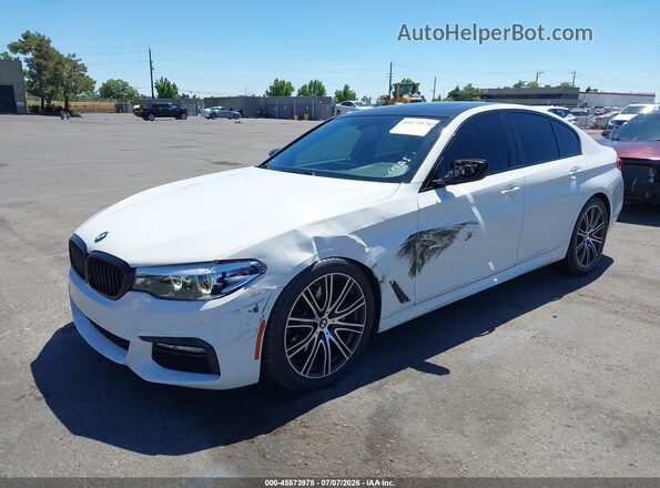 WBAJE5C51JWA96519 2018 BMW 5 SERIES White წინა მარცხენა ხედი სამი მეოთხედიდან