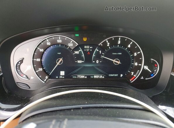 WBAJE5C53KWE66628 2019 BMW 5 SERIES White Widok zestawu wskaźników