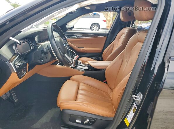 WBAJE5C53KWW29078 2019 BMW 5 SERIES Black Вид салону спереду